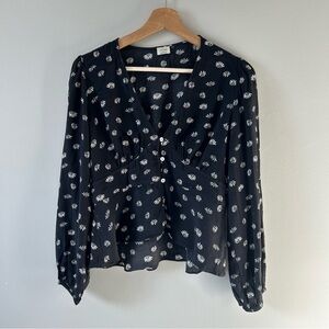 Aritzia Wilfred Daisy Button Up Blouse Size Medium
